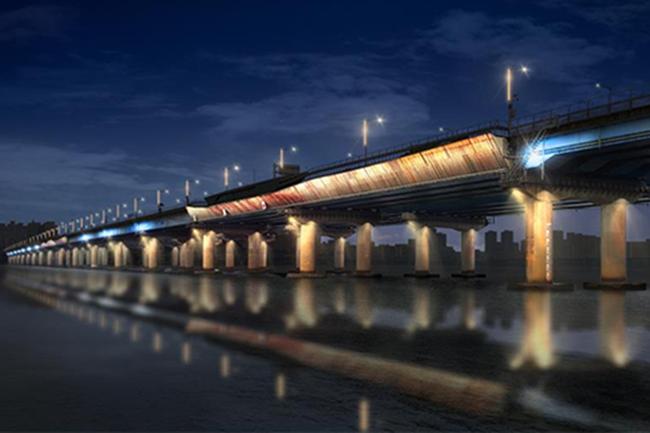 마포대교 경관조명 전경(사진=서울시의회 제공)