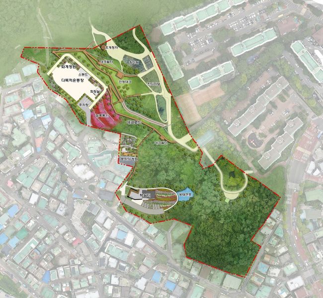 온수근린공원 문학지구 계획도