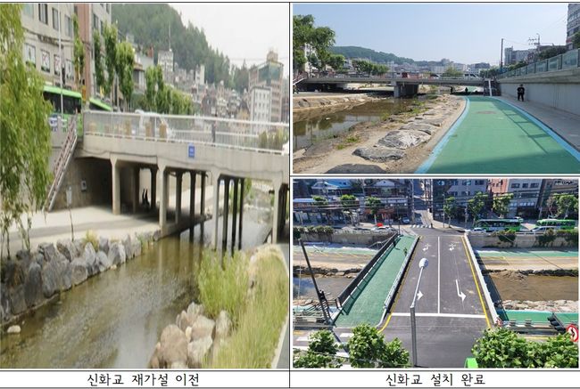 신화교 재가설 사진 전후