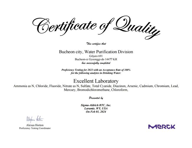 국제숙련도 인증서