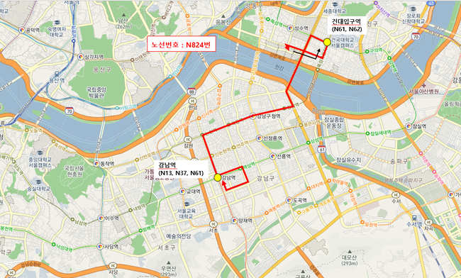 N824번 노선도