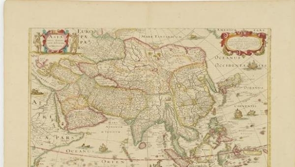 혼디우스와 얀손의 아시아 지도(1963년) 원본 이미지