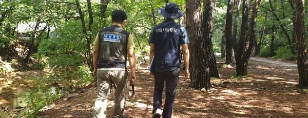 보은국유림관리소는 매년 여름마다 산림휴양객이 붐비는 보은군 속리산면 만수계곡 일대에서 9일 속리산국립공원사무소와 합동으로 불법행위 단속을 실시한다. (사진 = 보은국유림관리소 제공)