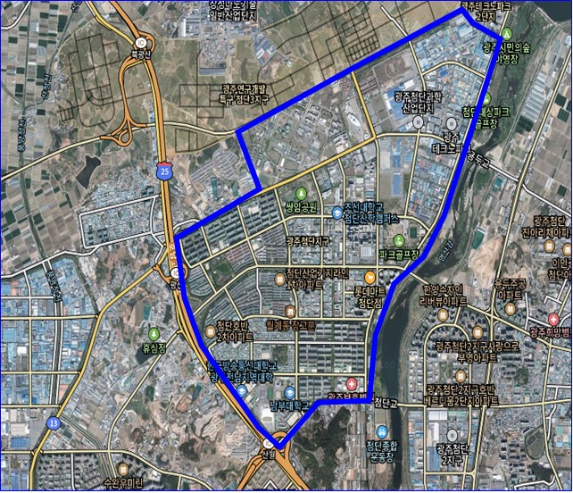 자전거마을 시범지구 대상지 위치도