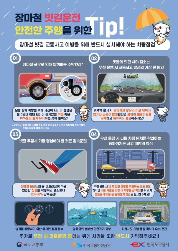 국토교통부는 장마철 대비 교통사고 예방을 위한 화물차 교통안전 캠페인을 6월 25일부터 28일까지 4일간 실시한다.