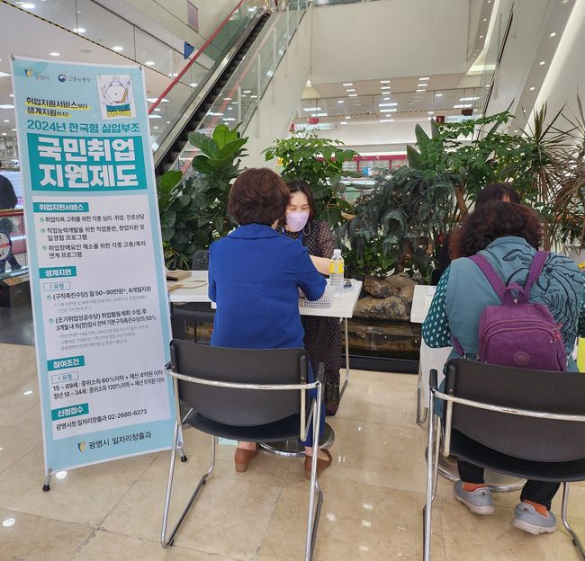 광명시가 국민취업지원제도의 원활한 접수와 관리를 위해 접수 창구를 운영하고 있다.